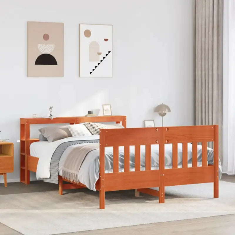 Bedframe van massief grenenhout voor een stabiele nachtrust - Wasbruin / 150 x 200 cm - Bedden & bedframes