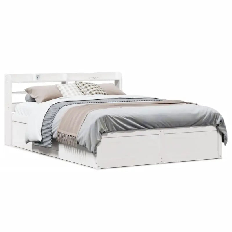 Bedframe van massief grenenhout voor een stabiele nachtrust - Wit / 135 x 190 cm - Bedden & bedframes