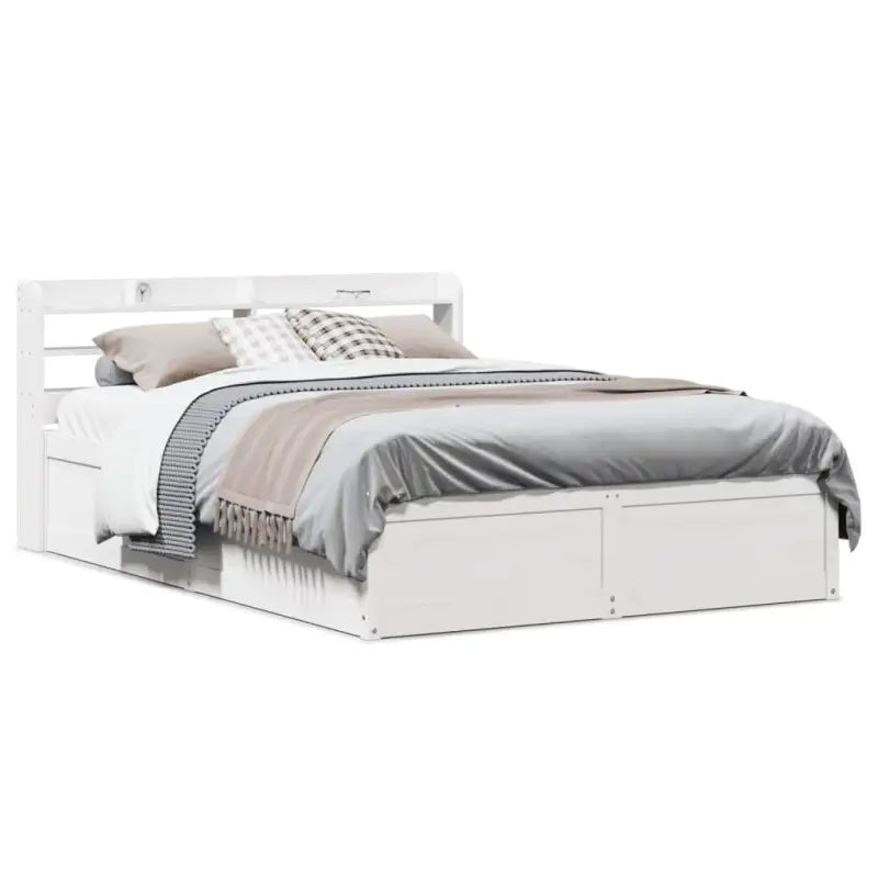 Bedframe van massief grenenhout voor een stabiele nachtrust - Wit / 140 x 200 cm - Bedden & bedframes