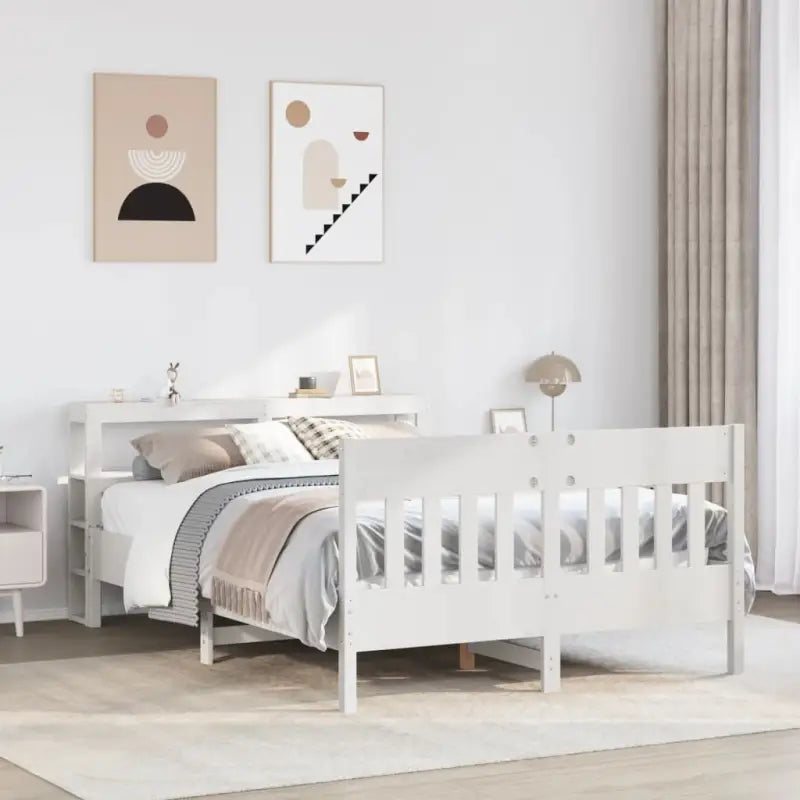Bedframe van massief grenenhout voor een stabiele nachtrust - Wit / 160 x 200 cm - Bedden & bedframes
