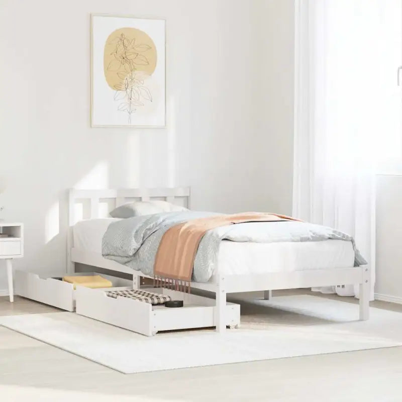 Bedframe van massief grenenhout voor een stabiele nachtrust - Wit / 90 x 190 cm - Bedden & bedframes