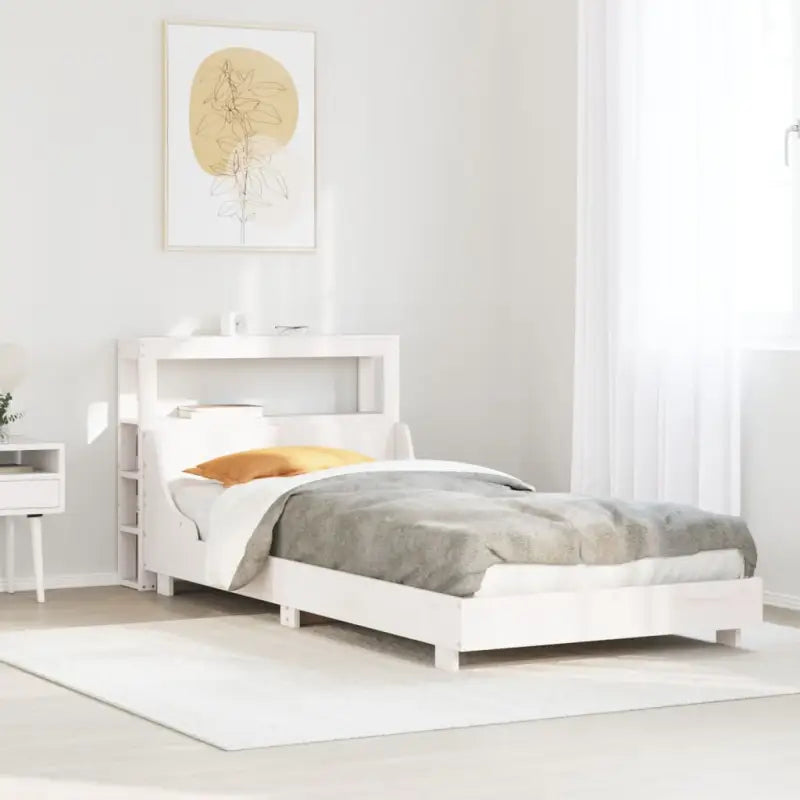 Bedframe van massief grenenhout voor een stabiele slaapkamer basis - Wit / 75 x 190 cm - Bedden & bedframes