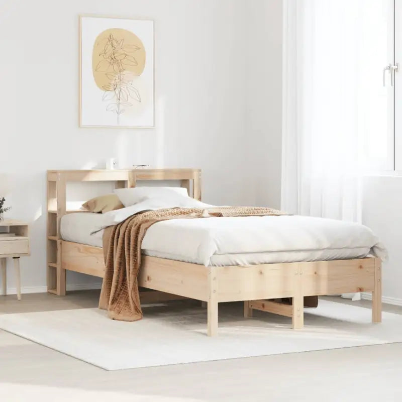 Bedframe van massief grenenhout voor een sterke en duurzame slaapplaats - Naturel / 100 x 200 cm - Bedden & bedframes