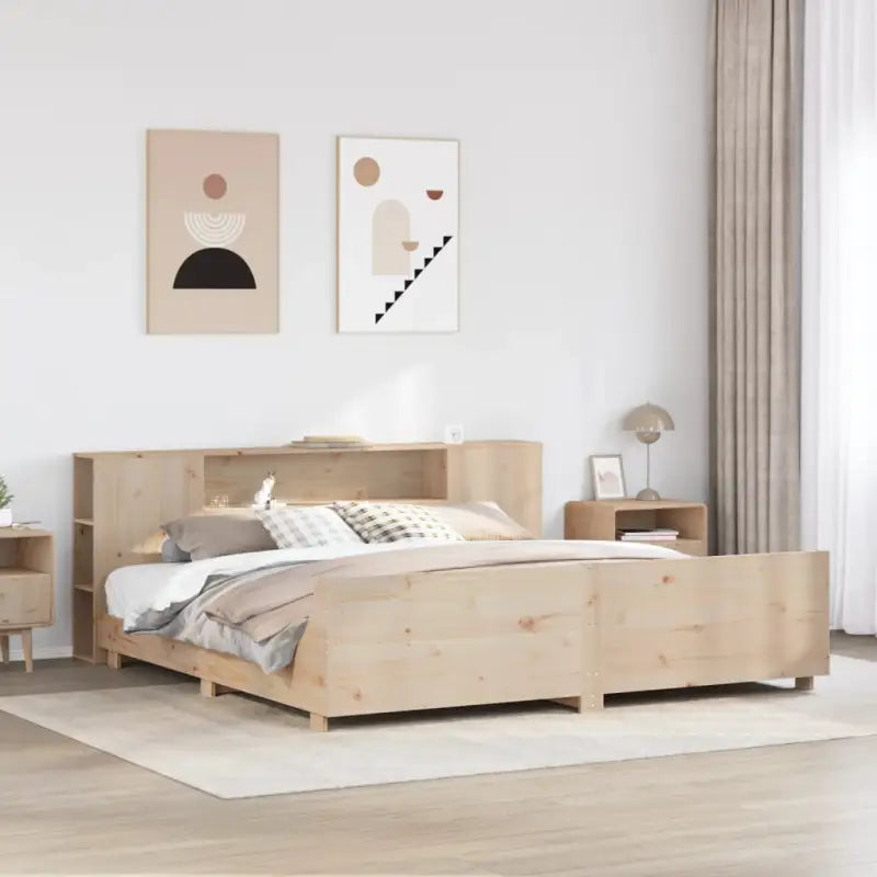 Bedframe van massief grenenhout voor een stevige en duurzame slaapervaring - Naturel / 180 x 200 cm - Bedden & bedframes