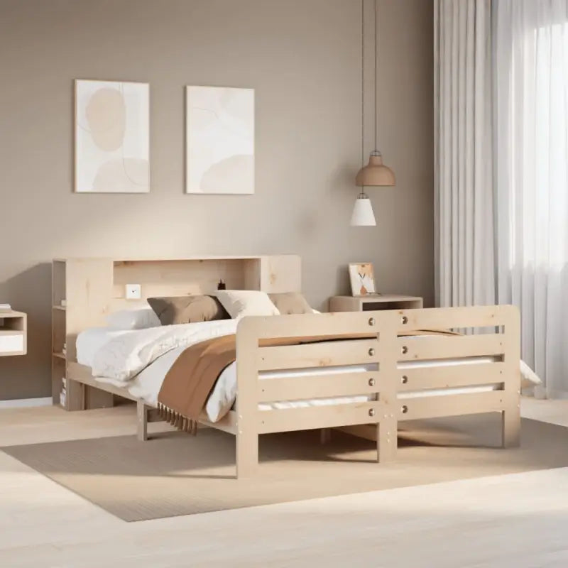 Bedframe van massief grenenhout voor een stevige en duurzame slaapplaats - Naturel / 140 x 190 cm - Bedden & bedframes