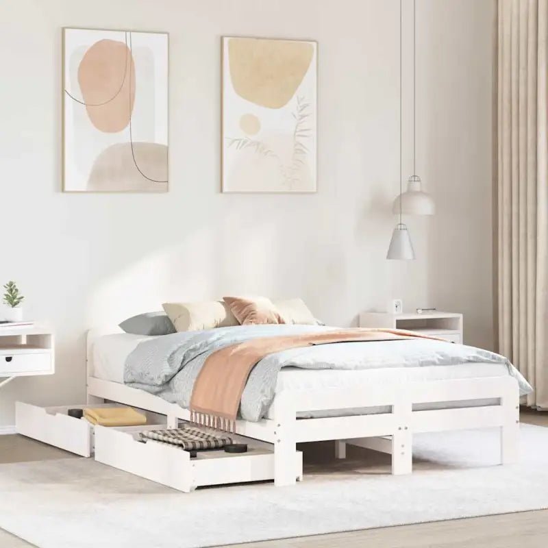 Bedframe van massief grenenhout voor een stevige en duurzame slaapruimte - Wit / 120 x 190 cm - Bedden & bedframes