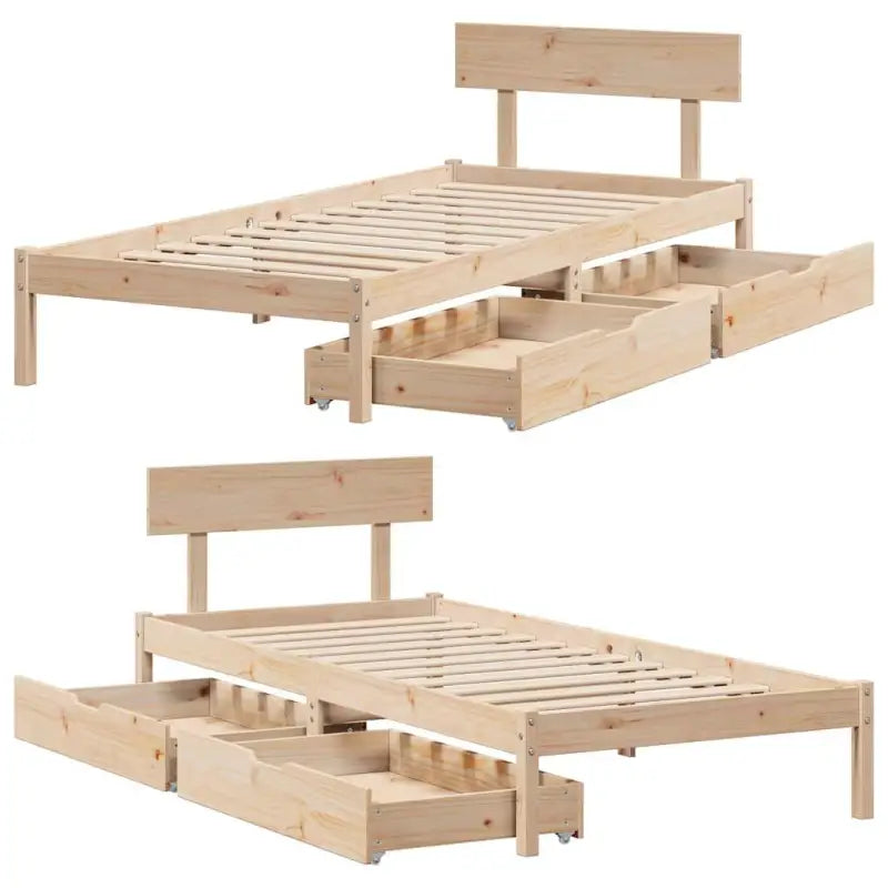Bedframe van massief grenenhout voor stabiele en duurzame slaapkamer</assistant - Bedden & bedframes