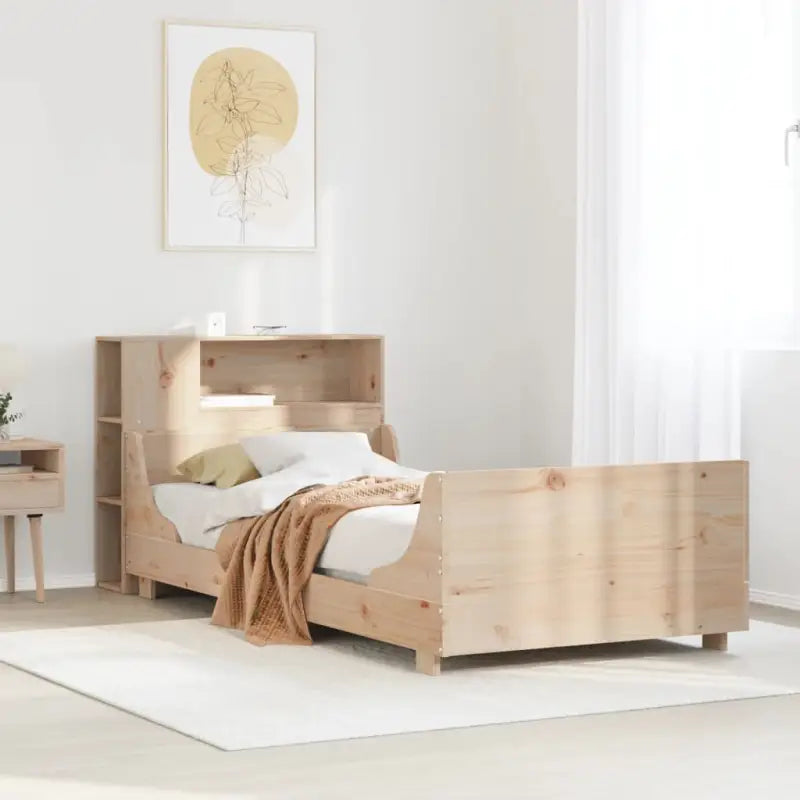 Bedframe van massief grenenhout voor stabiele en duurzame nachten - Naturel / 100 x 200 cm - Bedden & bedframes