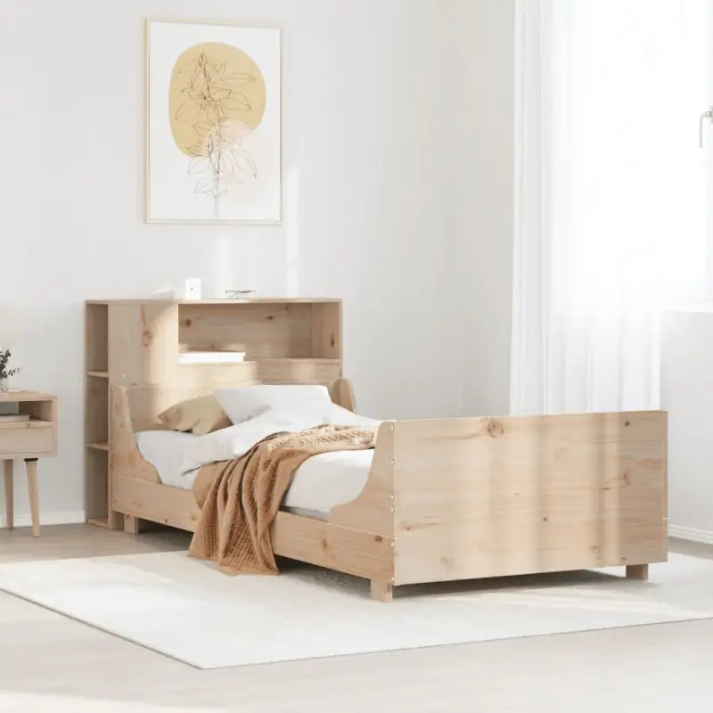 Bedframe van massief grenenhout voor stabiele en duurzame nachten - Naturel / 75 x 190 cm - Bedden & bedframes