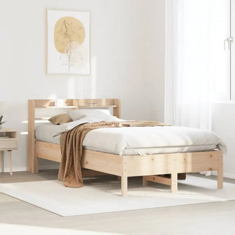 Bedframe van massief grenenhout voor stevige en duurzame slaapruimte - Naturel / 90 x 190 cm - Bedden & bedframes