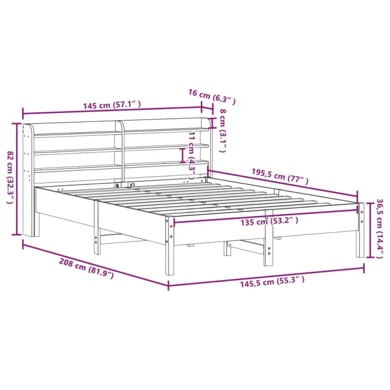 Bedframe van massief grenenhout voor stevige en duurzame slaapruimte - Bedden & bedframes