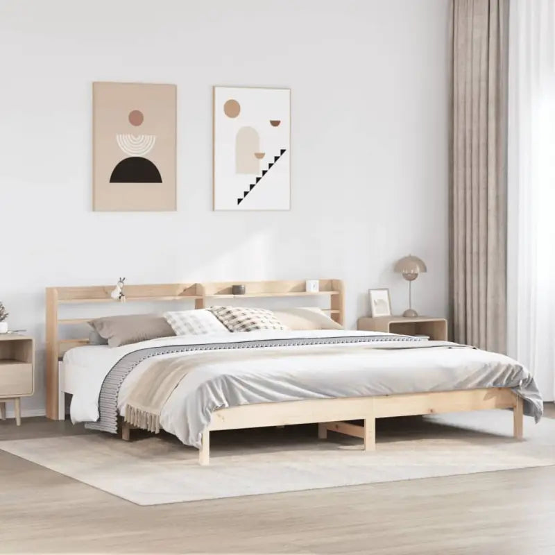 Bedframe van massief grenenhout voor stevige en duurzame slaapruimte - Naturel / 180 x 200 cm - Bedden & bedframes