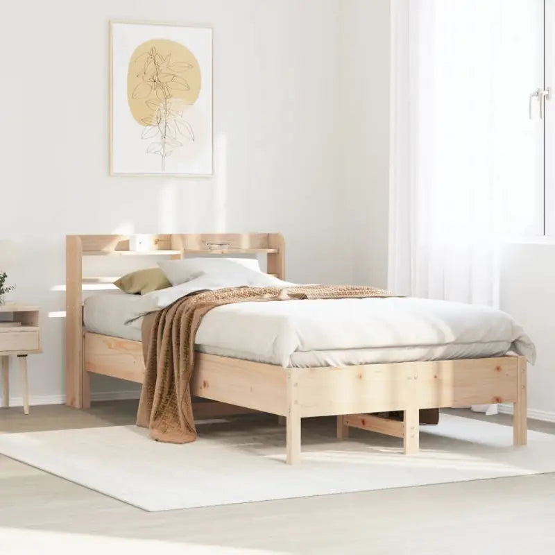 Bedframe van massief grenenhout voor stevige en duurzame slaapruimte - Naturel / 120 x 190 cm - Bedden & bedframes
