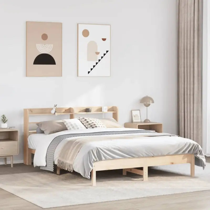 Bedframe van massief grenenhout voor stevige en duurzame slaapruimte - Naturel / 160 x 200 cm - Bedden & bedframes