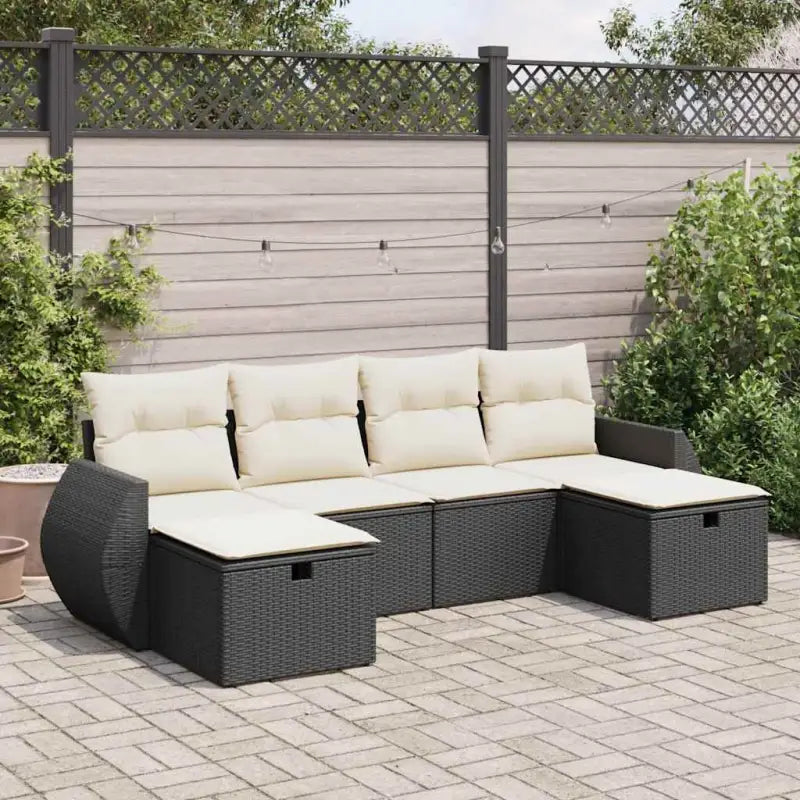 Beige Lounge Banken van Gepoedercoat Staal voor Buitenruimte - Zwart en crème / met opbergruimte - Tuinsets