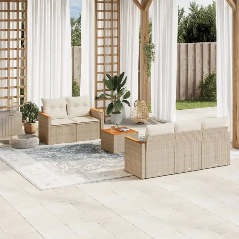 Beige loungeset met waterdichte tas en gepoedercoat staal voor buiten - Tuinsets