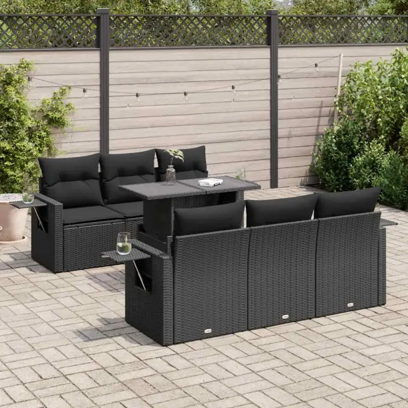 Beige loungeset met waterdichte zak en gepoedercoat staal voor je tuin - Zwart - Tuinsets