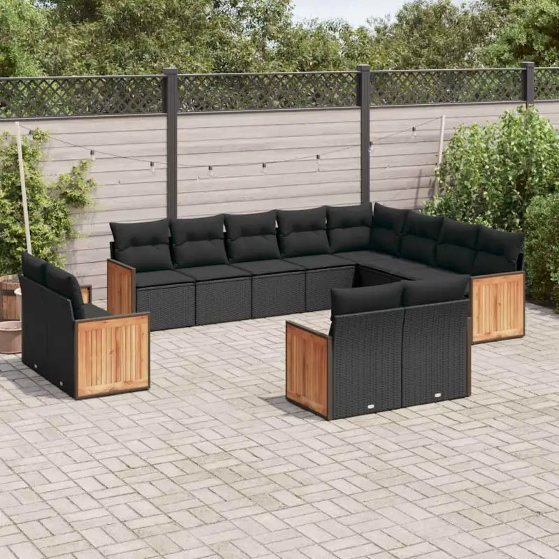 Beige loungeset met waterdichte zak en gepoedercoat staal voor buiten - Zwart / Zonder tafel - Tuinsets