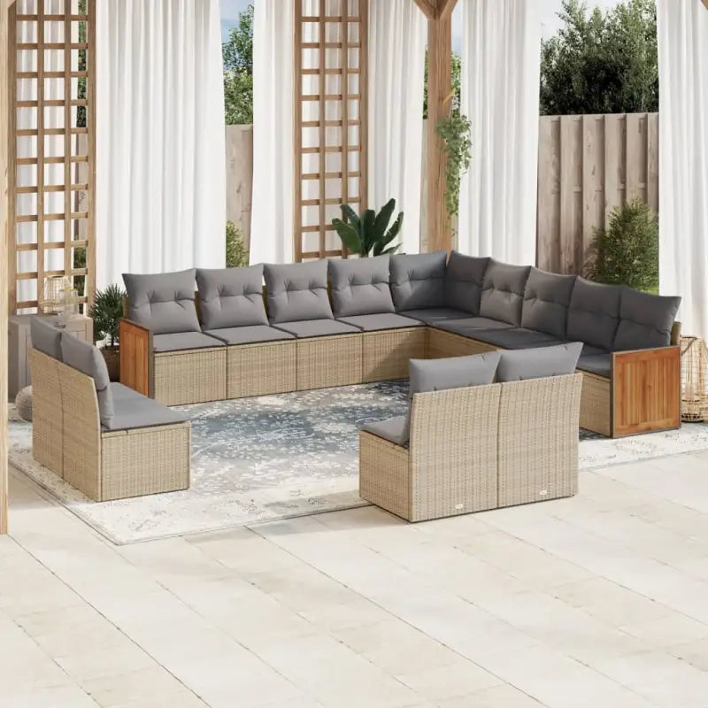 Beige loungeset met waterdichte zak en gepoedercoat staal voor buiten - Tuinsets