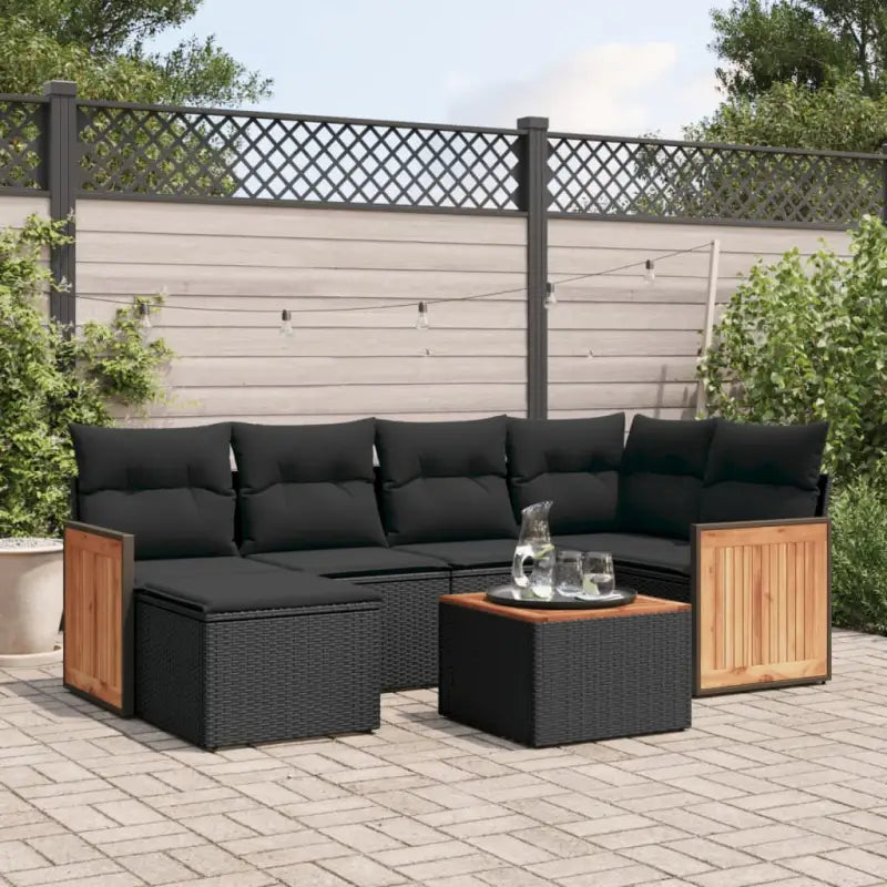 Beige loungeset van gepoedercoat staal met perfecte afmetingen voor tuin of terras - Zwart / Met tafel - Tuinsets