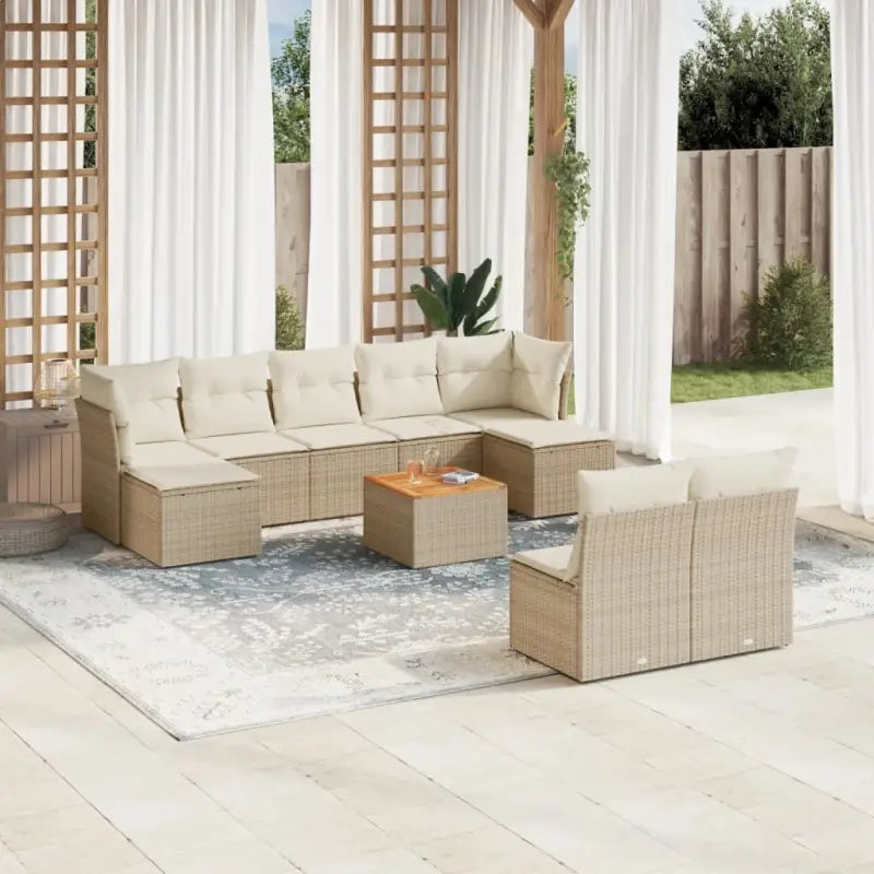 Beige loungeset van gepoedercoat staal met ruime afmetingen voor tuin en terras - beige en crèmekleurig - Tuinsets