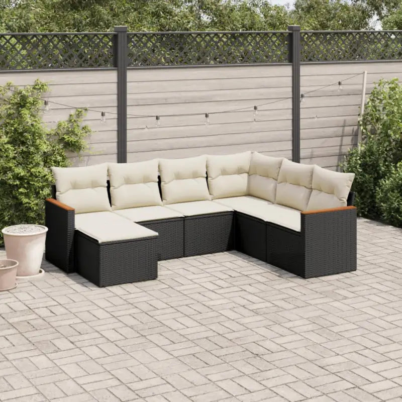 Beige loungeset van gepoedercoat staal met waterdichte tas - Zwart en crème / Zonder tafel - Tuinsets