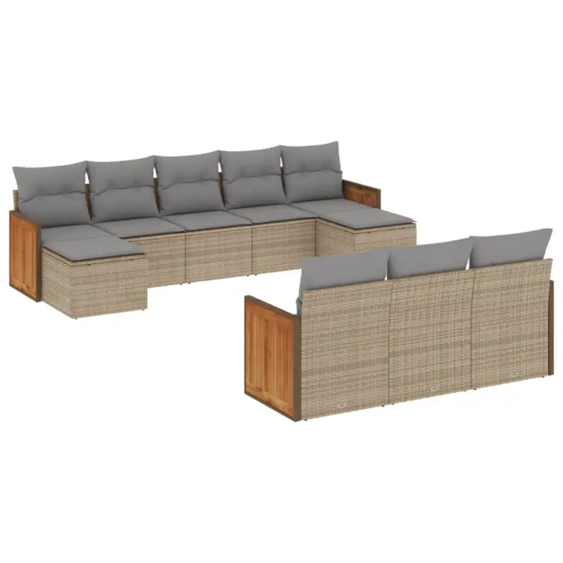 Beige materiaal loungeset met gepoedercoat staal en afmetingen - Tuinsets