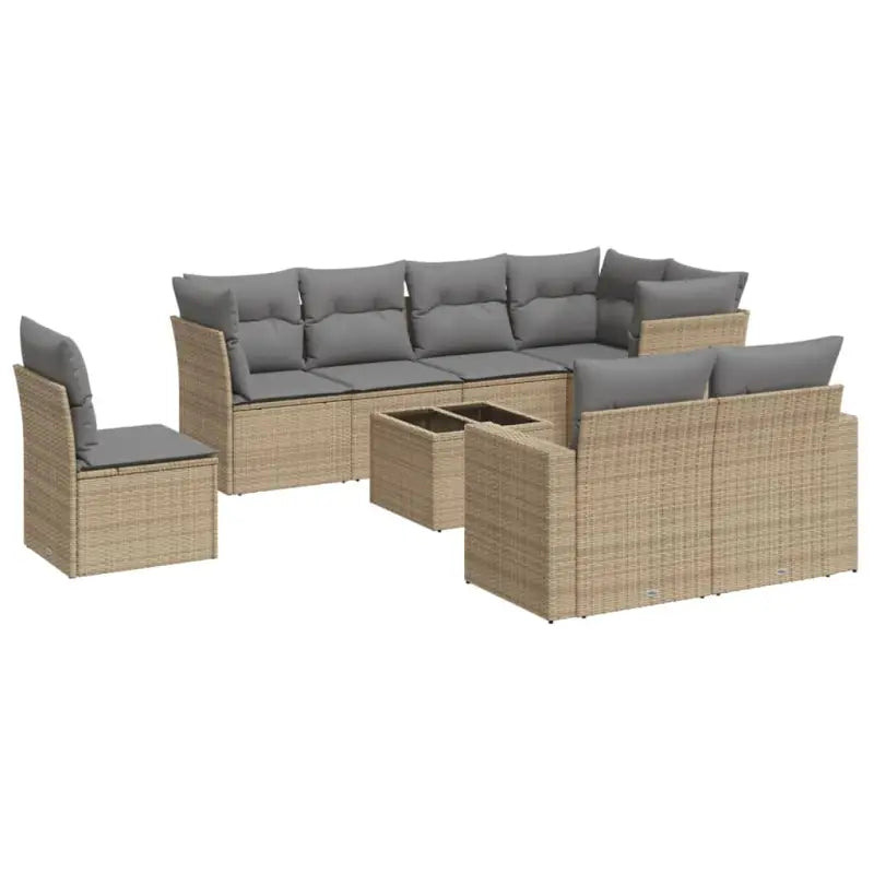Beige materiaal loungeset met gepoedercoat staal en afmetingen voor buiten - Tuinsets