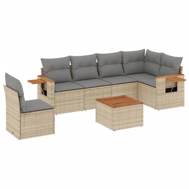 Beige materiaal loungeset met gepoedercoat staal en comfortabele afmetingen - Tuinsets