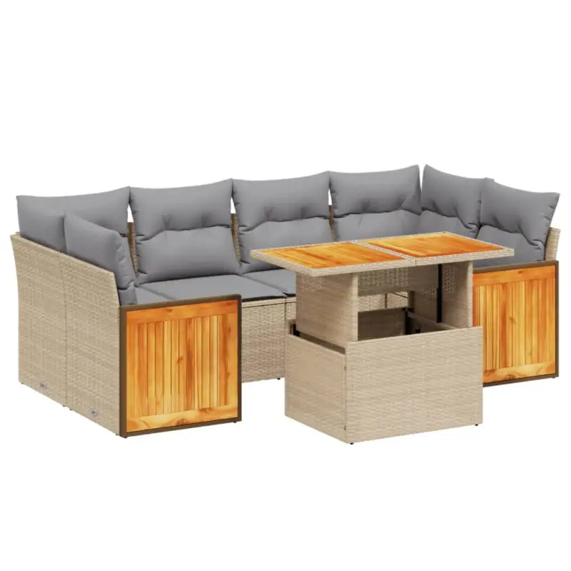 Beige materiaal loungeset met gepoedercoat staal en comfortabele afmetingen - Tuinsets