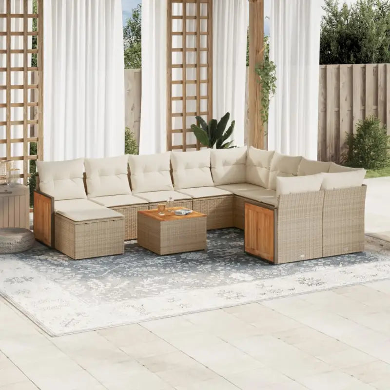 Beige materiaal loungeset met gepoedercoat staal en passende afmetingen - Tuinsets