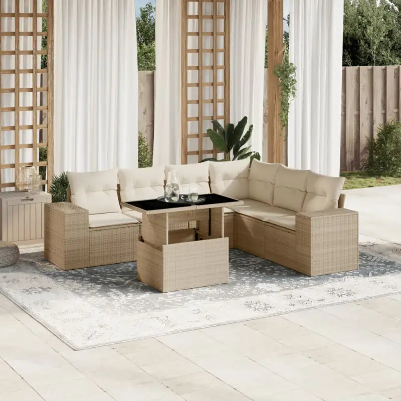 Beige materiaal loungeset met gepoedercoat staal en ruime afmetingen - Tuinsets
