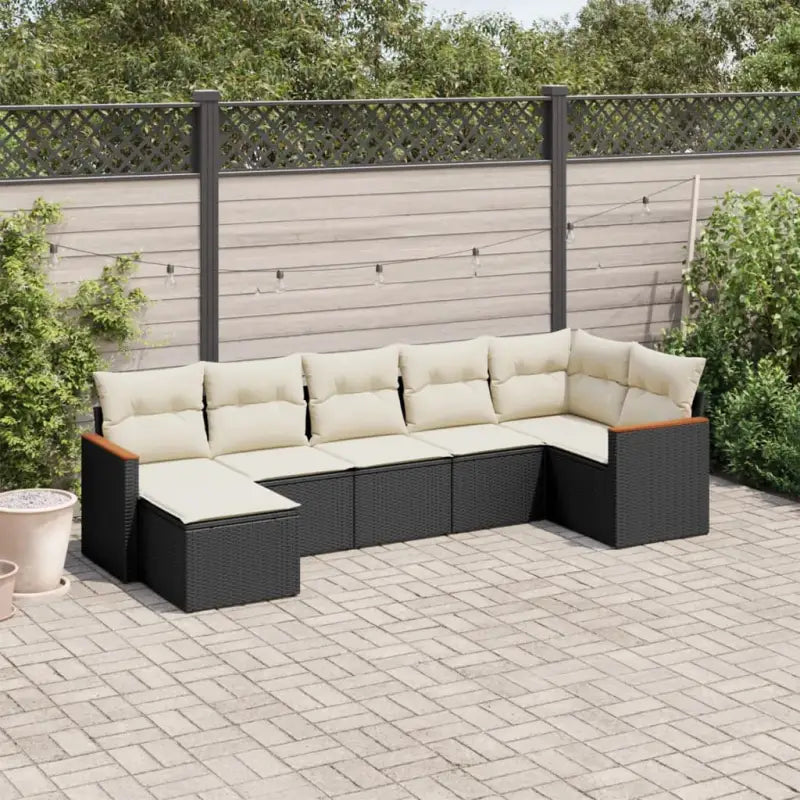 Beige materiaal loungeset met gepoedercoat staal en waterdichte tas - Zwart en crème / Zonder tafel - Tuinsets