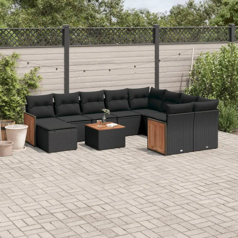 Beige materiaal loungeset met gepoedercoat staal voor tuin of terras - Zwart - Tuinsets