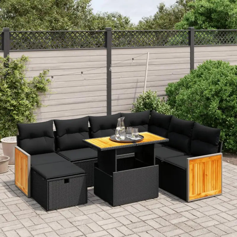 Beige materiaal loungeset van gepoedercoat staal met ideale afmetingen - Zwart - Tuinsets