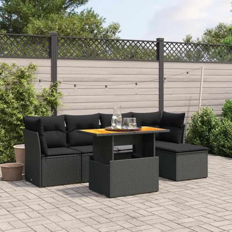 Beige Materialien Loungeset met Gepoedercoat Staal Afmetingen voor Buiten - Zwart / zonder opbergruimte - Tuinsets