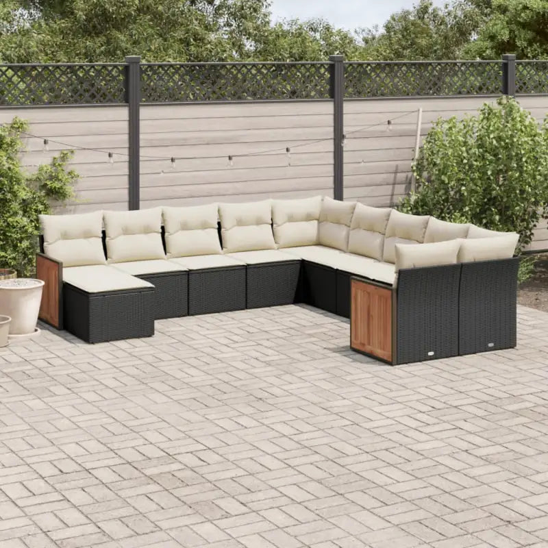 Beige tuinsets van gepoedercoat staal met perfecte afmetingen - Zwart en crème / Zonder tafel - Tuinsets