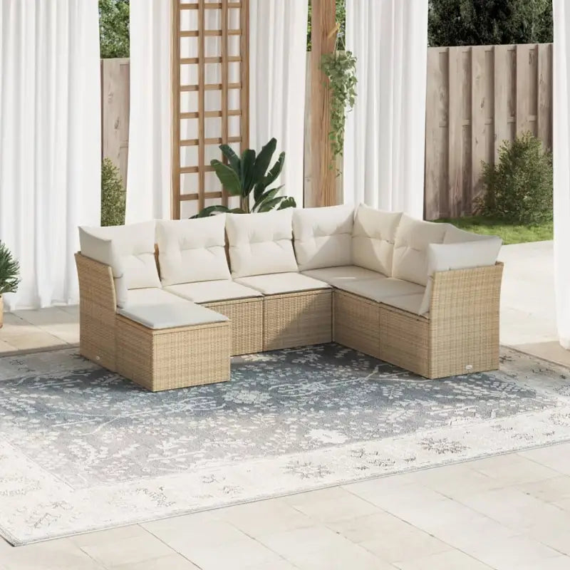 Benige loungeset met waterdichte tas en gepoedercoat staal in beige - Tuinsets
