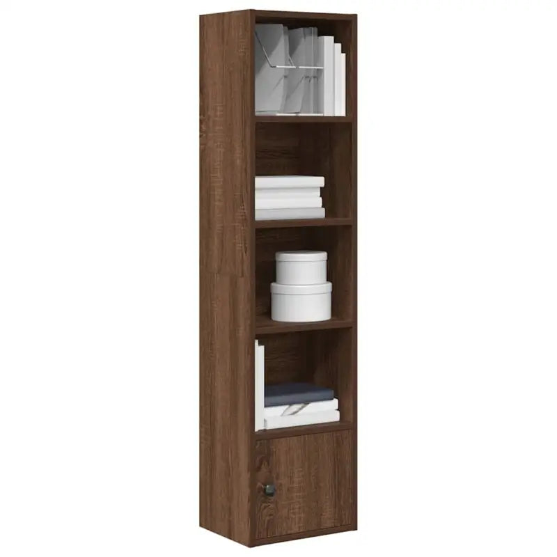 Beukenboekenkast van bewerkt hout voor stijl en functionaliteit - bruin eikenkleur / 1 / 127 cm - Boekenkasten