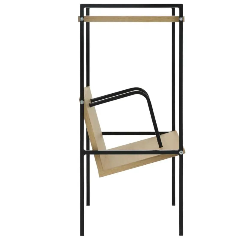 Bewerk hout boekenkast voor woonkamer en terras decoratie - Zwart en eiken / 1 - Boekenkasten