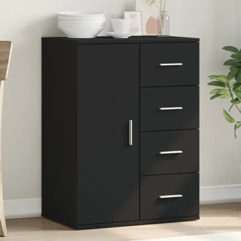 Bewerk hout Dressoir en Buffetkast met trendy en duurzaam ontwerp - Zwart / 1 - Dressoirs & buffetkasten