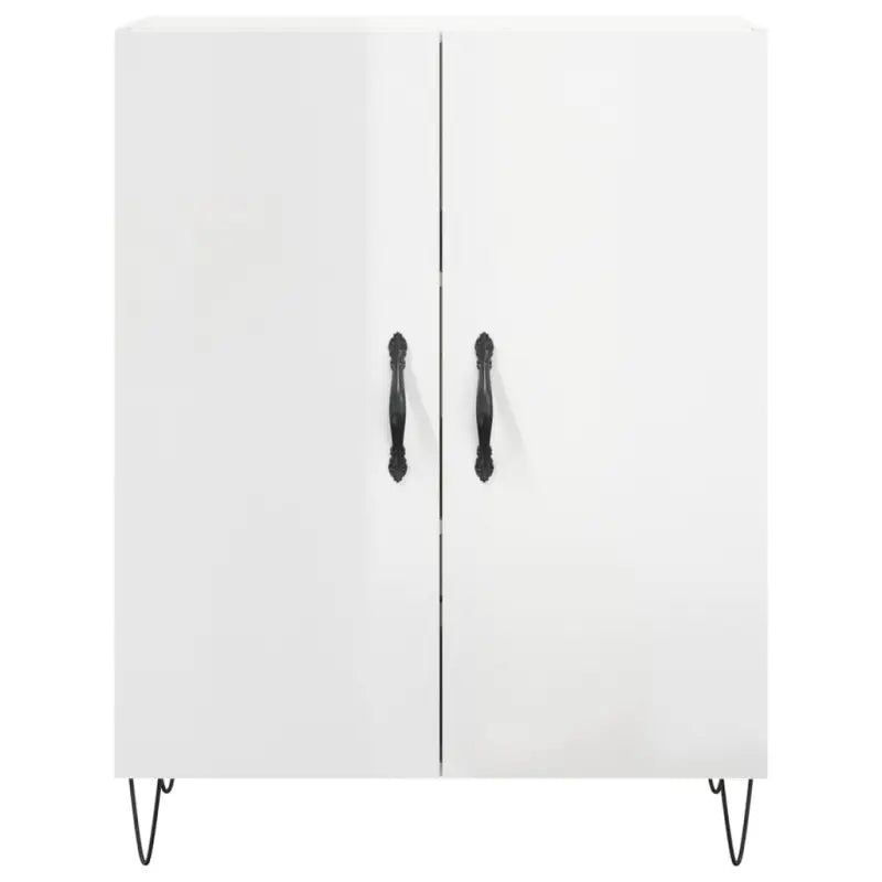 Bewerk hout dressoir in hoogglans wit met tijdloze uitstraling - Dressoirs & buffetkasten