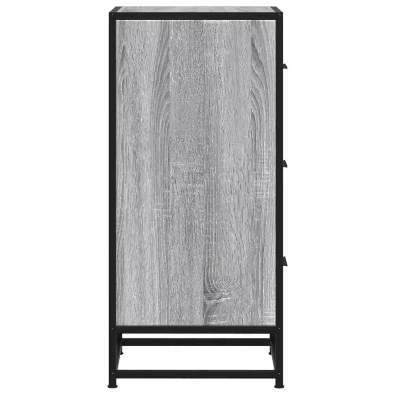 Bewerkt hout dressoir in grijs sonoma met industrieel metalen frame - Dressoirs & buffetkasten