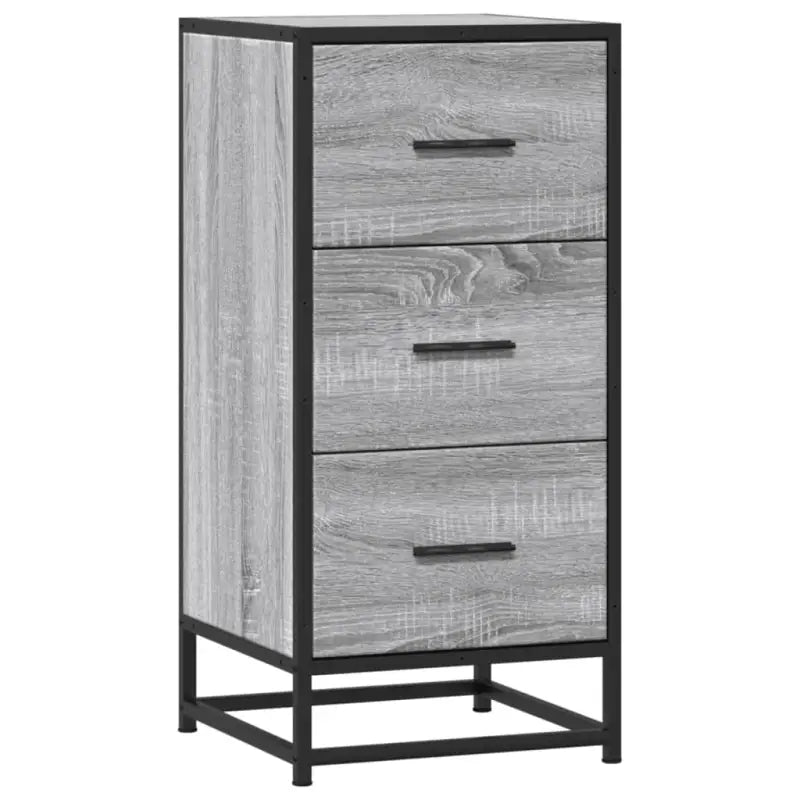 Bewerkt hout dressoir in grijs sonoma met industrieel metalen frame - Dressoirs & buffetkasten