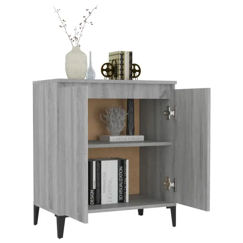 Bewerkt hout grijs Sonoma dressoir met minimalistische charme - Dressoirs & buffetkasten