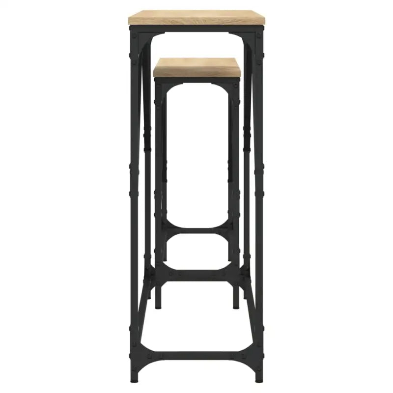 Bewerkte hout wandtafels met metalen frame voor elegante interieurdecoratie - Bijzettafels