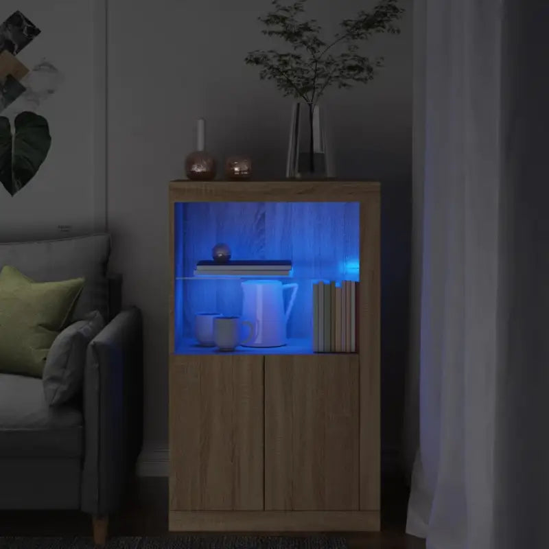 Bijzetkast met RGB LED-verlichting van bewerkt hout - Opbergkasten & lockerkasten