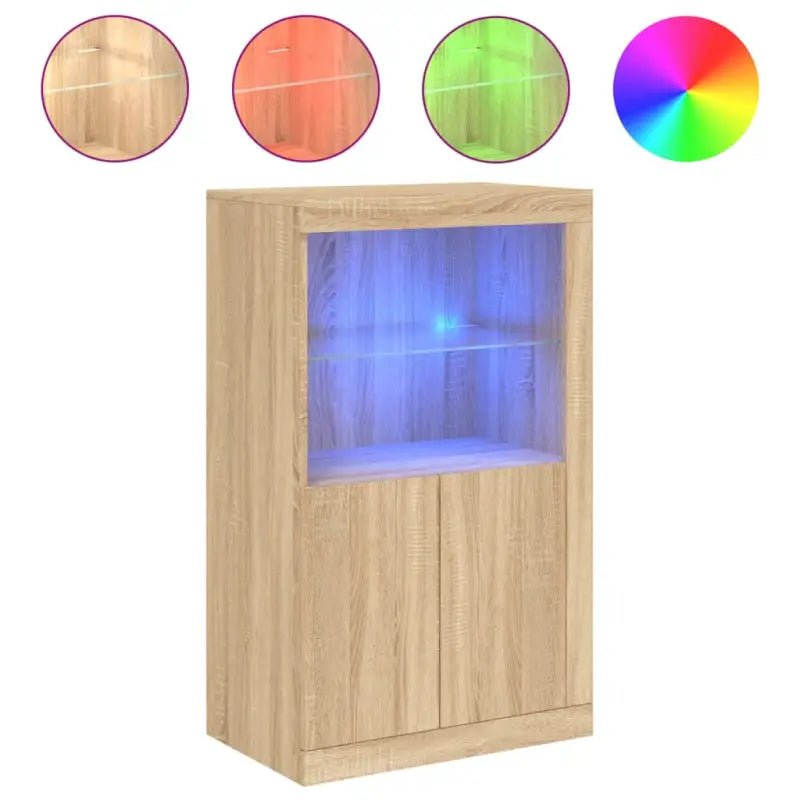 Bijzetkast met RGB LED-verlichting van bewerkt hout - Opbergkasten & lockerkasten