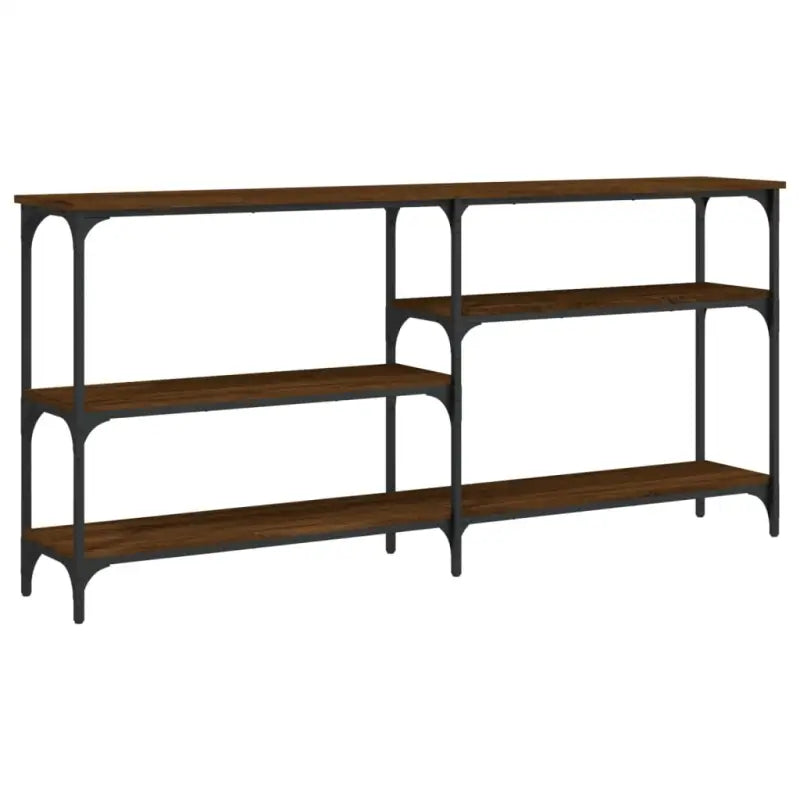 Bijzettafel met bewerkt hout en metalen frame met verstelbare poten - Bijzettafels