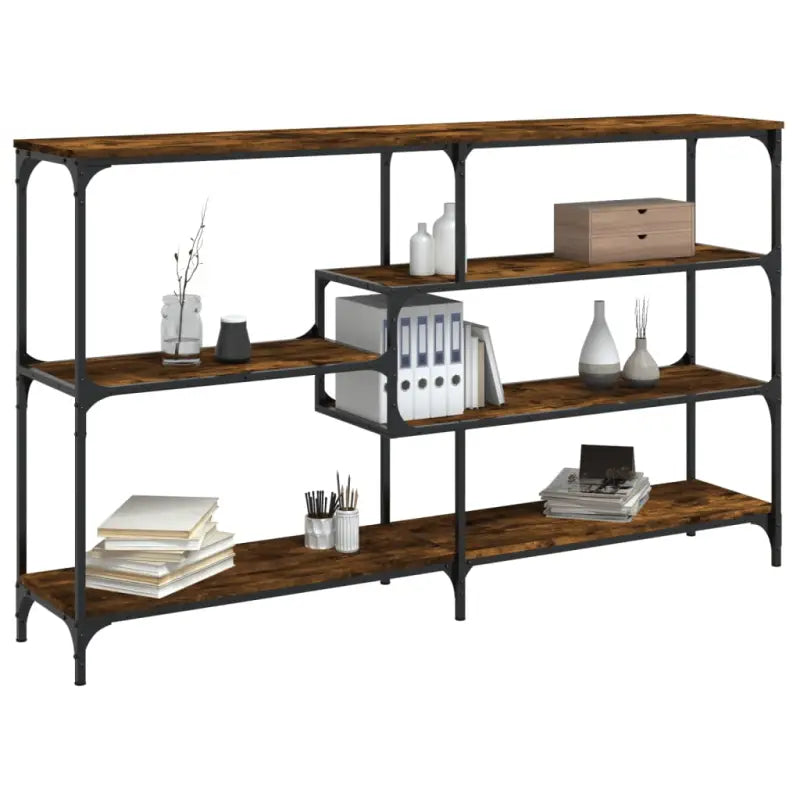 Bijzettafel met bewerkt hout en metalen frame voor een stijlvolle uitstraling - Bijzettafels